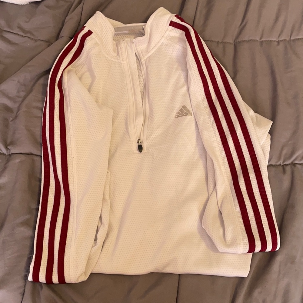 White/ Red Adidas Pullover